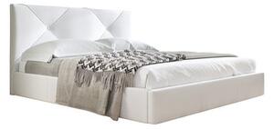 Kárpitozott ágy KARINO mérete 120x200 cm Fehér műbőr