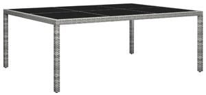Szürke polyrattan kültéri étkezőasztal 200 x 150 x 74 cm