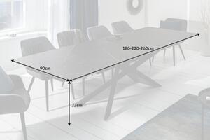Széthúzható kerámia étkezőasztal Natasha 180-220-260 cm grafit