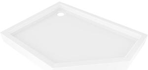 Mexen Flow+ ötszögletű bal oldali zuhanytálca 100 x 80 cm, fehér fényes - 46P108010LH