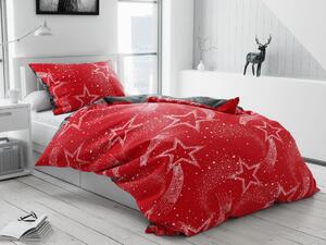 Hullócsillag piros pamut ágyneműhuzat