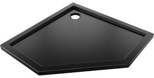 Mexen Flow ötszögletű slim zuhanytálca 90 x 90 cm, fekete matt - 46P709090