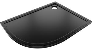 Mexen Flow aszimmetrikus félköríves slim zuhanytálca jobb 100 x 90 cm, fekete matt - 46Q709010R
