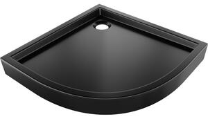 Mexen Flow+ félköríves zuhanytálca 80 x 80 cm, fekete matt - 46Q708080H