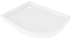Mexen Flow+ aszimmetrikus bal félköríves zuhanytálca 90 x 80 cm, fehér fényes - 46Q108090LH