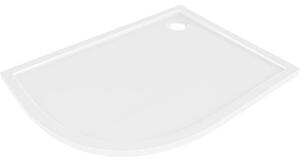 Mexen Flow félköríves aszimmetrikus slim jobb zuhanytálca 100 x 80 cm, fehér fényes - 46Q108010R