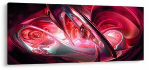 Piros fraktálos kép (120x50 cm)