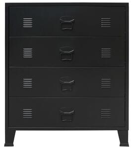 VidaXL ipari stílusú fekete fém fiókos szekrény 78 x 40 x 93 cm