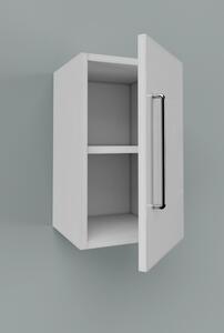 COLORADO 30 cm széles polcos fürdőszobai fali szekrény, fényes fehér, 1 soft close ajtóval