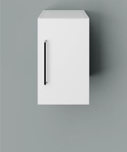 COLORADO 30 cm széles polcos fürdőszobai fali szekrény, fényes fehér, 1 soft close ajtóval