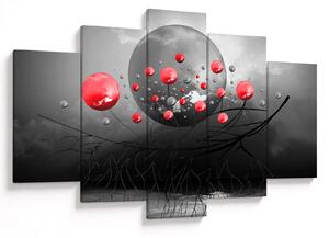 Piros absztrakt gömbök képe (150x105 cm)