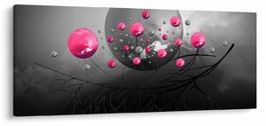 Rózsaszín absztrakt gömbök képe (120x50 cm)