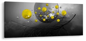 Kép- sárga absztrakt gömbök (120x50 cm)