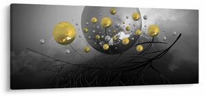 Arany absztrakt gömbök képe (120x50 cm)