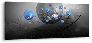 Kék absztrakt gömbök képe (120x50 cm)