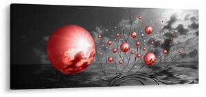 Piros gömbök képe (120x50 cm)
