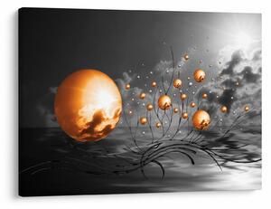 Narancssárga absztrakt gömbök képe (70x50 cm)
