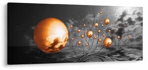 Narancssárga absztrakt gömbök képe (120x50 cm)