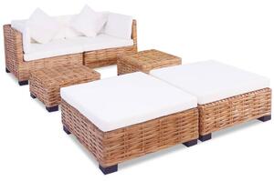 16 részes természetes rattan kanapészett