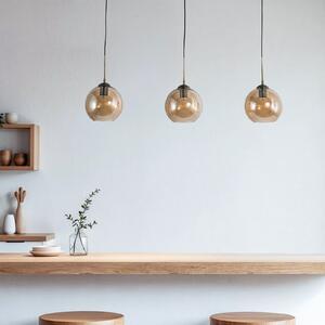 Függőlámpa Lindby, Sofian, dimmable, Bronz / Öreg Sárgaréz, Nappali, Üveg, Modern