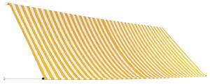 VidaXL feltekerhető sárga és fehér napellenző 400 x 150 cm