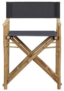 VidaXL 2 db sötétszürke bambusz és szövet összecsukható rendezői szék