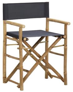 VidaXL 2 db sötétszürke bambusz és szövet összecsukható rendezői szék