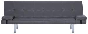 VidaXL szürke műbőr kanapéágy két párnával
