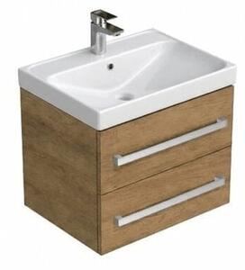 Fürdőszobaszekrény mosdóval SAT Cube Way 60x53x46 cm Hikori tölgy matt CUBE46602DHBRE