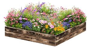 ATMOWOOD Fa magaságyás 120 x 120 x 20 cm - égetett felület