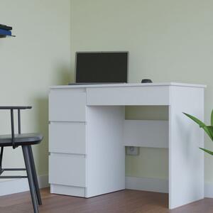Mijas íróasztal bal oldali tárolókkal, matt fehér