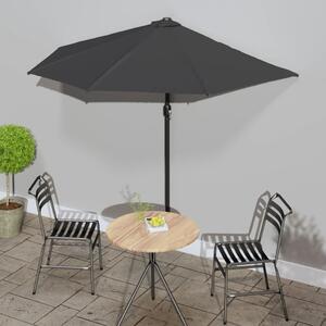 VidaXL antracit féloldalas erkély napernyő alumíniumrúddal 270x144 cm