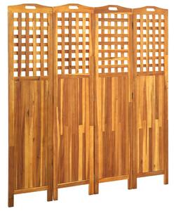 4 paneles tömör akácfa szobaelválasztó 161 x 2 x 170 cm