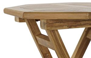 Asztal, szett, 3db-os, teakfa, 60x60x75, természetes