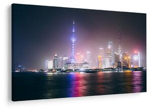 Éjszakai Shanghai képe (90x60 cm)