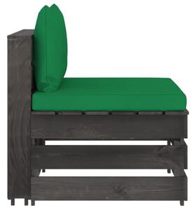 VidaXL szürke impregnált fa elemes középső kanapé párnákkal