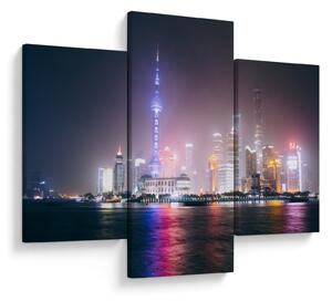 Éjszakai Shanghai képe (90x60 cm)