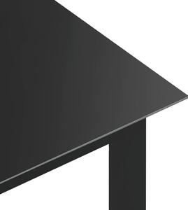 VidaXL black alumínium és üveg kerti asztal 150 x 90 x 74 cm