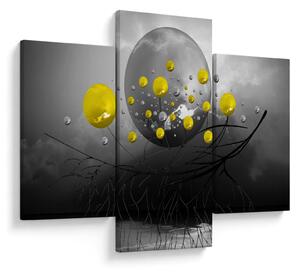 Kép- sárga absztrakt gömbök (90x60 cm)