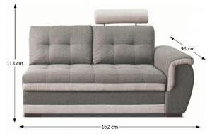 2-személyes kanapé rakodótérrel és fejtámlával, jobbos, szövet Inari 91 szürke + Inari 22 bézs, RUBA