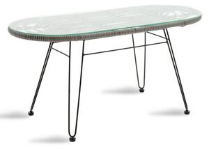 Kerti asztal Naoki, fekete - szürke, 100x45x46 cm