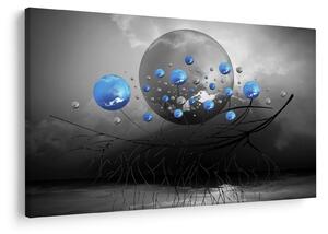Kék absztrakt gömbök képe (90x60 cm)