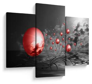 Piros gömbök képe (90x60 cm)