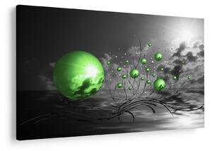 Zöld absztrakt gömbök képe (90x60 cm)
