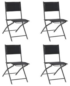 VidaXL 4 db összecsukható acél/textilén kültéri szék
