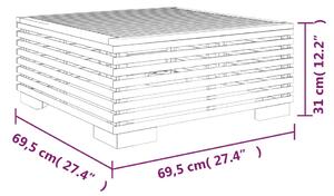 VidaXL tömör tíkfa kerti dohányzóasztal 69,5 x 69,5 x 31 cm