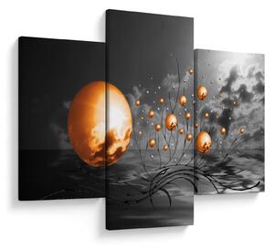 Narancssárga absztrakt gömbök képe (90x60 cm)