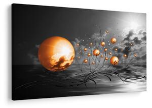 Narancssárga absztrakt gömbök képe (90x60 cm)