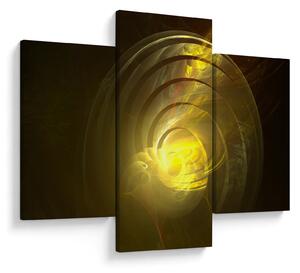 Sárga absztrakt spirál képe (90x60 cm)