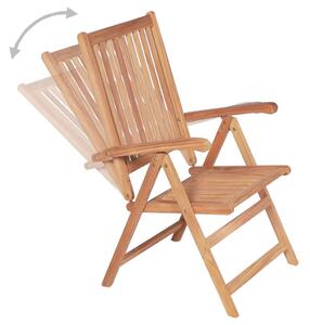 VidaXL 6 db dönthető tömör tíkfa kerti szék
